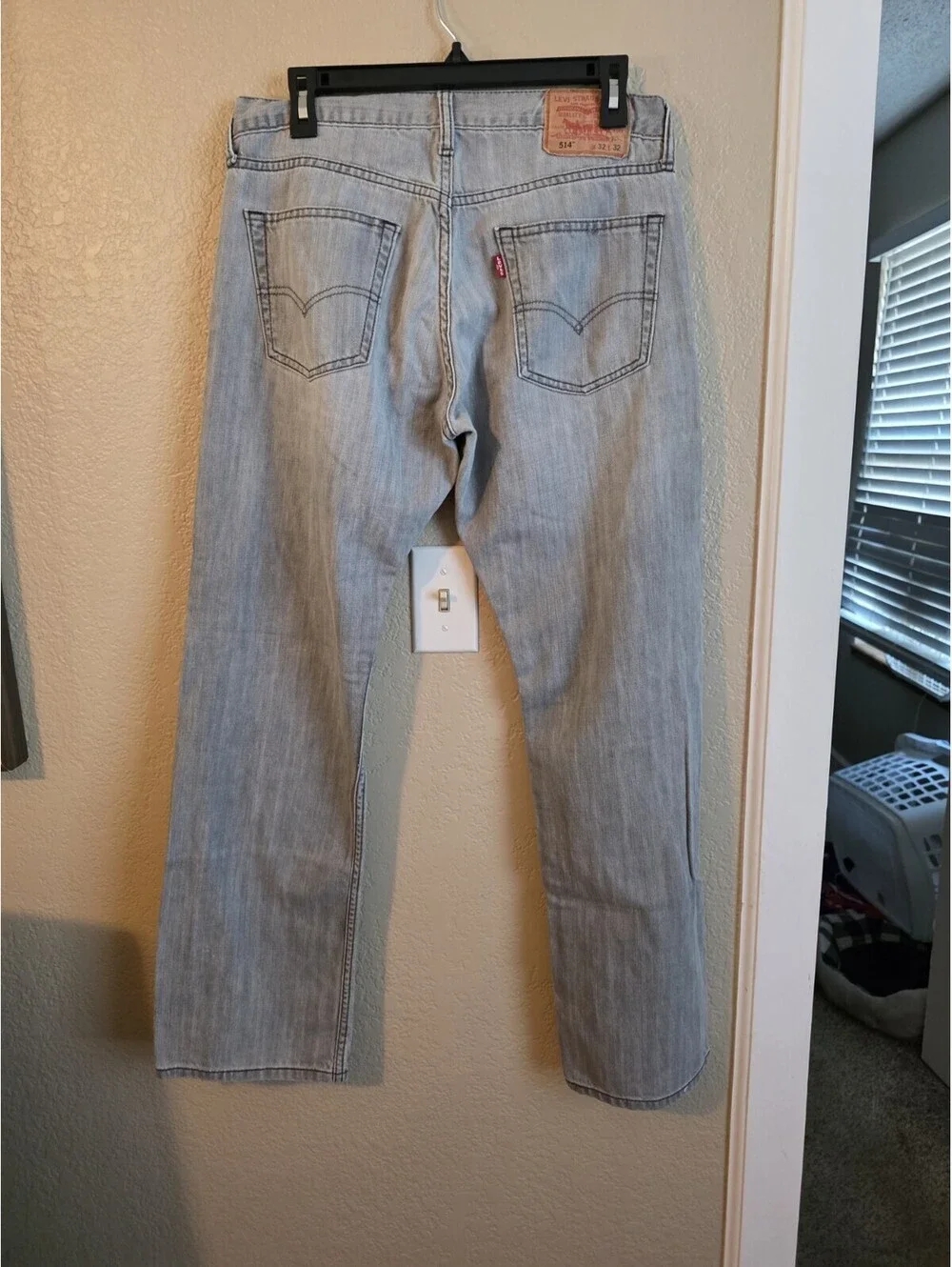 Levi's Men’s Slim Straight Jeans Light Wash Gray Denim Low Rise Button Zip